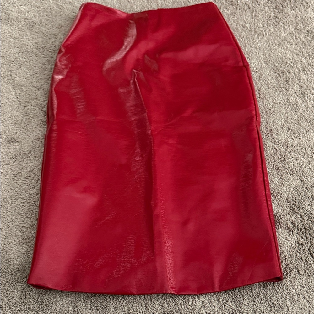 Sunday in Brooklyn Vibrant Red Pencil Skirt
